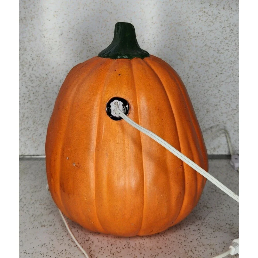 Vtg 1989 Scioto Mold Ceramic Lighted Halloween Yelling Jack-O-Lantern Pumpkin
